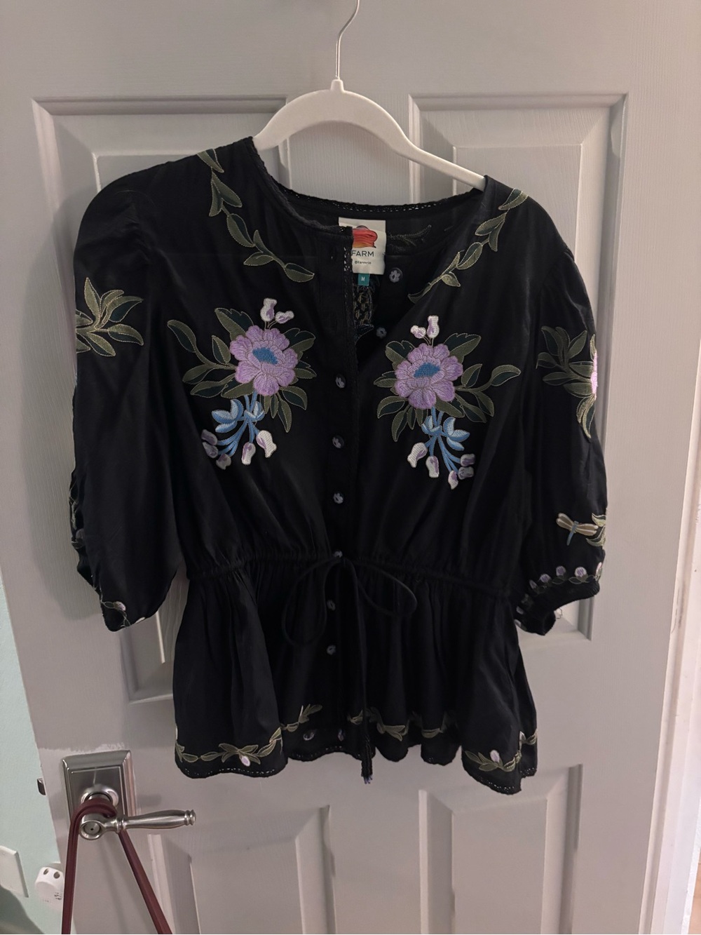 Farm Rio winter garden embroidered blouse - Picture 3 of 4